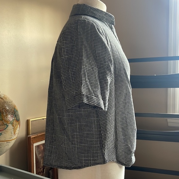 *NWOT* Mod Ref / Gingham Checkered Plaid Button Up Shirt with Front Tie / M - Picture 4 of 8